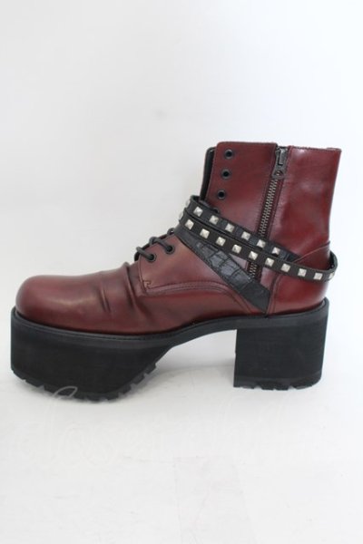 画像5: 【WINTERセール】CIVARIZE / Add ラップスタッズ厚底ブーツ 42（26cm前後） ワイン O-24-09-29-091-CI-sho-YM-ZT-S007