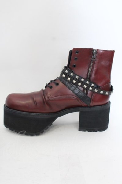 画像5: CIVARIZE / Add ラップスタッズ厚底ブーツ 42（26cm前後） ワイン O-24-09-29-091-CI-sho-YM-ZT-S007 (5)