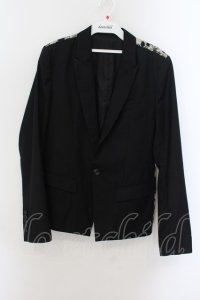 【WINTERセール】CIVARIZE / バックスカルプリントテーラードジャケット 46 ブラック O-24-09-29-014-CI-ja-YM-ZT323