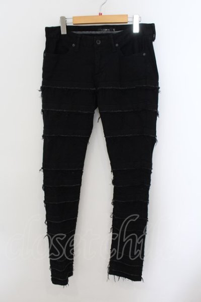 画像1: CIVARIZE / フリンジ切り替えスキニーデニムパンツ 46 ブラック O-24-09-29-016-CI-pa-YM-ZT237 (1)