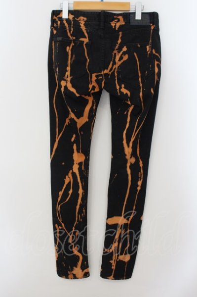 画像2: CIVARIZE / Omen加工タイトカラースキニーデニムパンツ 44 ブラックｘオレンジ O-24-09-29-017-CI-pa-YM-ZT323 (2)