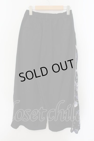 画像2: CIVARIZE / Clarityマチ付きZIPワイドパンツ 44 ブラックｘブルー O-24-09-29-022-CI-pa-YM-ZT237 (2)