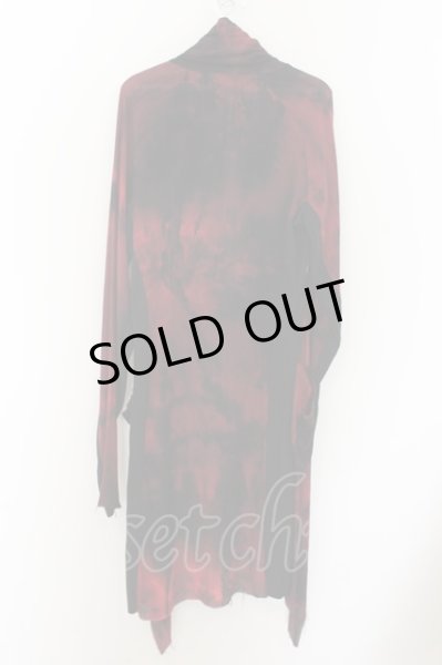 画像2: MIDAS / テレコ切り替え切りっぱなしブリーチロングカーディガン  レッドｘブラック O-24-09-30-003-MI-to-YM-OS (2)