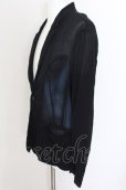 画像4: 【WINTERセール】KMRii / Overdye Crepe ジャケット 2 ブラックｘブルー O-24-09-30-007-KM-ja-YM-ZT302