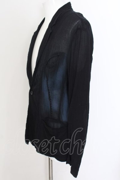 画像4: KMRii / Overdye Crepe ジャケット 2 ブラックｘブルー O-24-09-30-007-KM-ja-YM-ZT302 (4)