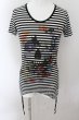 画像1: CIVARIZE / Ugly サイドギャザースカルギャザーアイス゛Tシャツ 44 ブラックxホワイト O-24-10-10-036-CI-ts-YM-OS (1)