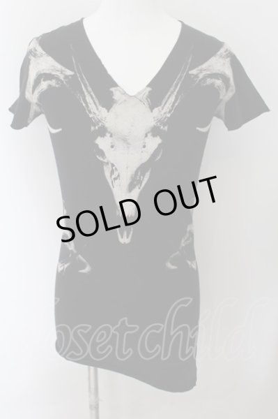 画像1: CIVARIZE / Sorcery羊スカルプリントロングTシャツ 44 ブラック O-24-10-10-041-CI-ts-YM-OS (1)