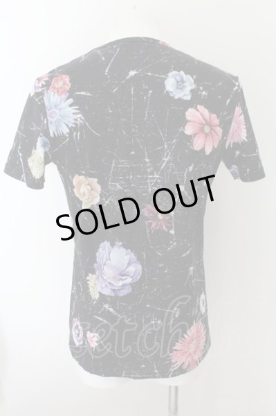 画像2: CIVARIZE / フラワースカル総柄UネックTシャツ 44 ブラック O-24-10-10-044-CI-ts-YM-ZT369 (2)