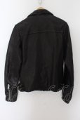 画像2: 【WINTERセール】CIVARIZE / ベジタブルタンニングシープレザーダブルライダースジャケット 46 ブラック O-24-10-10-066-CI-ou-YM-ZS (2)