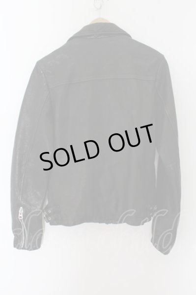 画像2: CIVARIZE / ベジタブルタンニングシープレザーダブルライダースジャケット 46 ブラック O-24-10-10-066-CI-ou-YM-ZS (2)