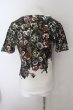 画像2: NO ID. / RoseプリントVネックTシャツ 1 マルチxホワイト O-24-10-10-072-NO-ts-YM-ZT089 (2)