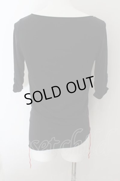 画像2: JURY BLACK / デビルリップダメージ六部袖カットソー 1 ブラック O-24-10-10-082-JU-to-YM-OS (2)