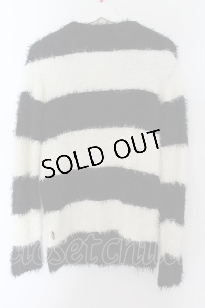 画像2: Roen / フェザーヤーンボーダーカーディガン M ホワイトｘブラック O-24-10-10-090-Ro-to-YM-ZT092 (2)