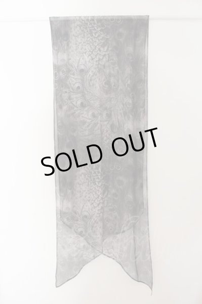 画像2: CIVARIZE / ピーコックシフォンストール  ブラック O-24-10-10-102-CI-za-YM-ZT411 (2)