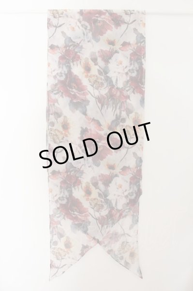 画像2: CIVARIZE / 水彩フラワーシフォンストール  ホワイト O-24-10-10-103-CI-za-YM-ZT413 (2)