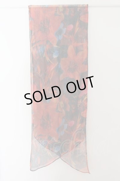 画像2: CIVARIZE / フラワーシフォンストール  レッド O-24-10-10-105-CI-za-YM-ZT411 (2)