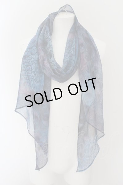 画像1: CIVARIZE / ピーコックシフォンストール  ブルー O-24-10-10-106-CI-za-YM-ZT413 (1)