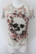 画像1: maxsix / スカルフラワープリントTシャツ S アイボリー O-24-10-10-009-ma-ts-YM-ZT057 (1)