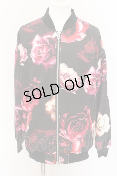 画像1: CIVARIZE / 薔薇柄ブルゾンジャケット 46 ブラックｘレッド O-24-10-11-031-CI-ou-YM-ZS (1)