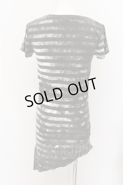 画像2: MIDAS / 掠れボーダースーパーBIG Tシャツ 2 ブラック O-24-10-11-057-MI-to-YM-OS (2)