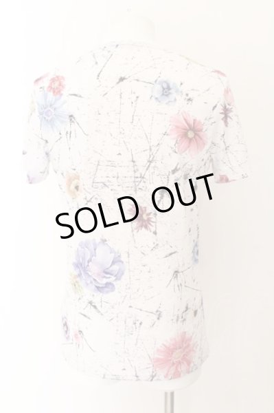 画像2: CIVARIZE / フラワースカル総柄UネックTシャツ 44 ホワイト O-24-10-11-065-CI-ts-YM-ZT369 (2)