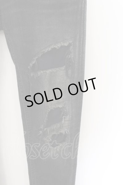 画像3: FAGASSENT / BATTLE ダメージデニムパンツ 28 ブラックｘレッド O-24-10-11-070-FA-pa-YM-ZT159 (3)