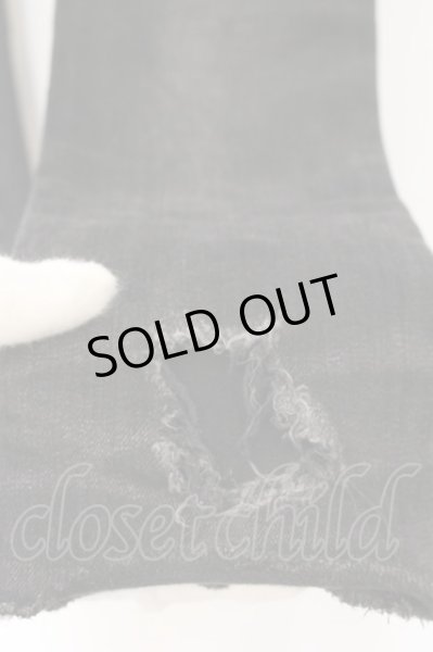 画像6: FAGASSENT / BATTLE ダメージデニムパンツ 28 ブラックｘレッド O-24-10-11-070-FA-pa-YM-ZT159 (6)