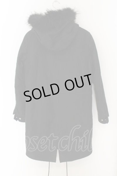 画像2: NO ID. / ラクーンファーモールスキンモッズコート 1 ブラック O-24-10-11-073-NO-ou-YM-M004 (2)