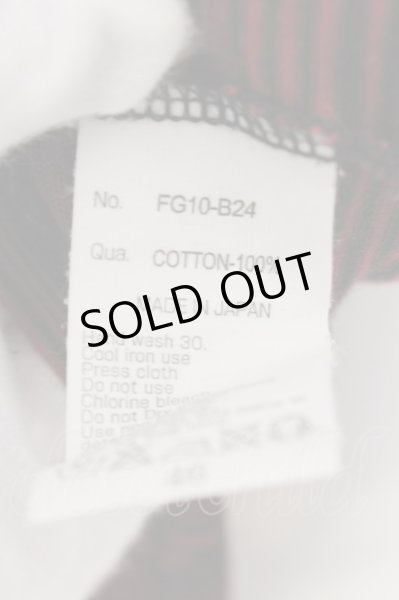 画像3: FUGA / スモークボーダーカットソー 46 ブラックｘレッド O-24-10-11-009-FU-to-YM-OS (3)