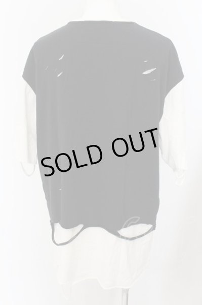 画像3: NO ID. BLACK / クラッシュレイヤードBIG　Tシャツ ONE ブラックｘホワイト O-24-10-11-078-NO-to-YM-OS (3)