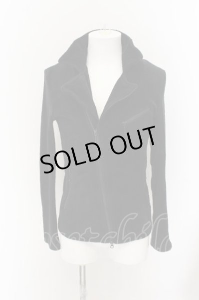 画像2: NO ID. / CリブパイルWライダースジャケット 2 ブラック O-24-10-11-088-NO-ja-YM-ZT416 (2)