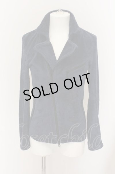 画像2: NO ID. / CリブパイルWライダースジャケット 2 ネイビー O-24-10-11-089-NO-ja-YM-ZT083 (2)