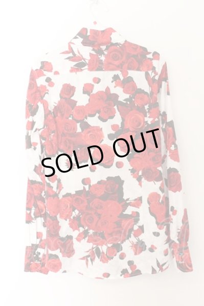 画像2: TORNADO MART / ローズジャガードクリスタルボタンダウンシャツ M レッドｘホワイト O-24-10-11-011-TO-sh-YM-ZT400 (2)