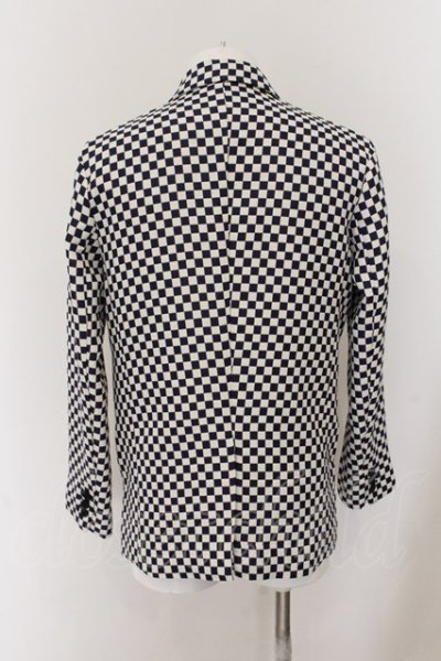 画像3: 【WINTERセール】NO ID. BLACK / フラッグチェックノッチドラペルテーラードジャケット 2 ホワイトｘネイビー O-24-10-11-093-NO-ja-YM-ZT180