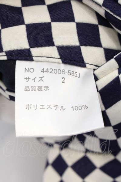 画像4: NO ID. BLACK / フラッグチェックノッチドラペルテーラードジャケット 2 ホワイトxネイビー O-24-10-11-093-NO-ja-YM-ZT180 (4)