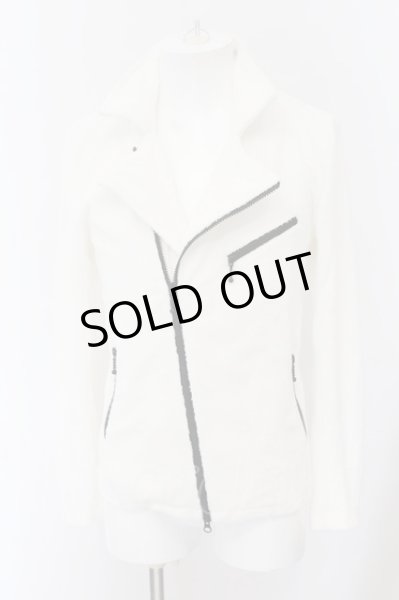 画像2: NO ID. / CリブパイルWライダースジャケット 2 ホワイト O-24-10-11-099-NO-ja-YM-ZT405 (2)