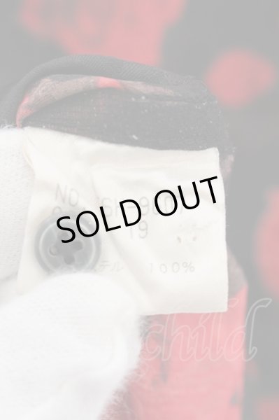 画像3: TORNADO MART / ローズジャガードクリスタルボタンダウンシャツ M レッドｘブラック O-24-10-11-013-TO-sh-YM-OS (3)