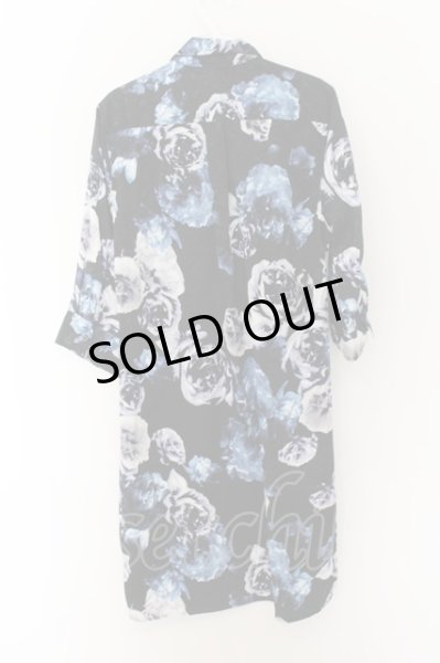 画像2: CIVARIZE / ローズジャガードロングシャツ 44 ブラックｘブルー O-24-10-11-014-CI-sh-YM-ZT400 (2)