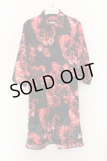 CIVARIZE / Invisible花柄ジャガードロングシャツ 46 ブラック T-25-09