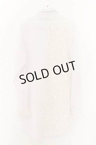 画像2: CIVARIZE / シフォンレース切り替えロングシャツ 46 ホワイト O-24-10-11-020-CI-sh-YM-OS (2)