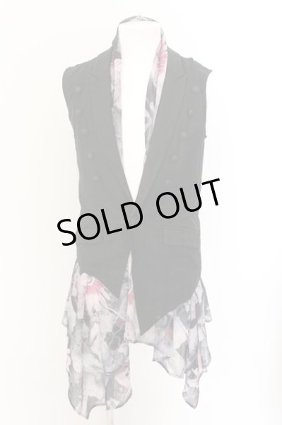 画像1: CIVARIZE / ナポレオン変形ベスト+ノースリーブシフォンロングガウン 46 ブラック O-24-10-11-029-CI-to-YM-OS (1)