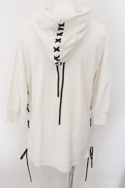 画像2: CIVARIZE / Exceed 7分袖レースアップライダースパーカー 44 ホワイト O-24-10-17-045-CI-to-YM-ZT217 (2)