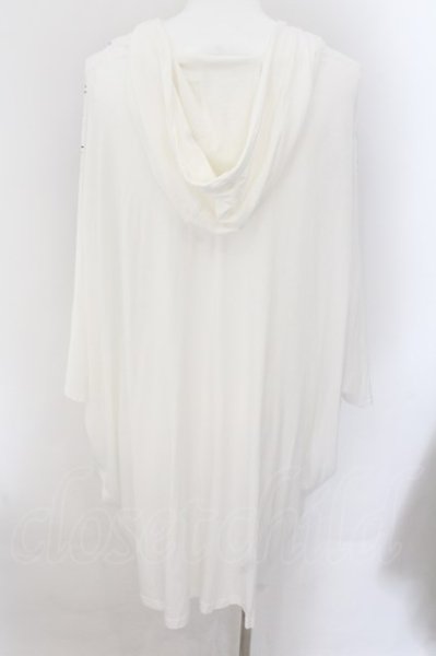 画像2: CIVARIZE / レースアップヘンリースカルプリントドルマンパーカー F ホワイト O-24-10-17-048-CI-to-YM-ZT276 (2)