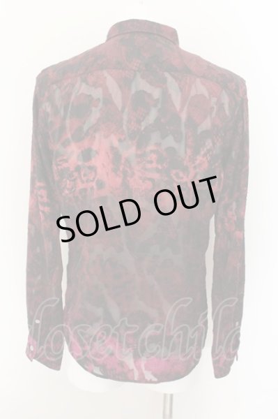 画像2: TORNADO MART / レオパードグラデーションシャツ L ボルドーｘパープル O-24-10-17-006-TO-sh-YM-ZT275 (2)