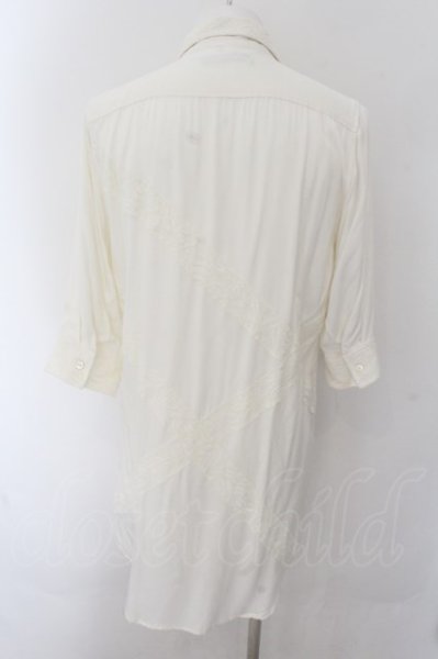 画像2: CIVARIZE / Cunningレース切り替えロングシャツ 46 ホワイト O-24-10-17-062-CI-sh-YM-ZT291 (2)