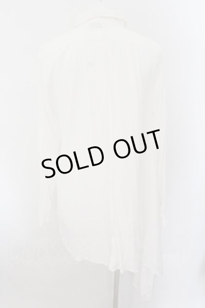 画像2: CIVARIZE / フェイクレイヤードアシメデザインシャツ 46 ホワイト O-24-10-17-064-CI-sh-YM-ZT291 (2)