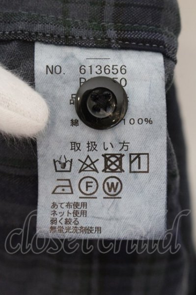 画像3: PROPA9ANDA / EGO TRIPPING コラボ BACK PRINT CHECK SHIRT 開襟シャツ 46 ネイビー O-24-10-17-076-PR-sh-YM-ZT314 (3)