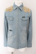 【WINTERセール】SMACK ENGINEER / LEO SPRIT DENIM SHIRTS シャツ M ライトインディゴ O-24-10-17-077-SM-sh-YM-ZT314