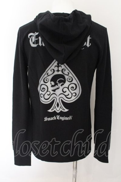 画像2: SMACK ENGINEER / Flocky Dia Zip パーカー A ブラック O-24-10-17-080-SM-to-YM-ZT314 (2)