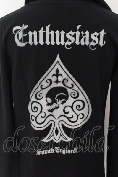 画像3: SMACK ENGINEER / Flocky Dia Zip パーカー A ブラック O-24-10-17-080-SM-to-YM-ZT314 (3)